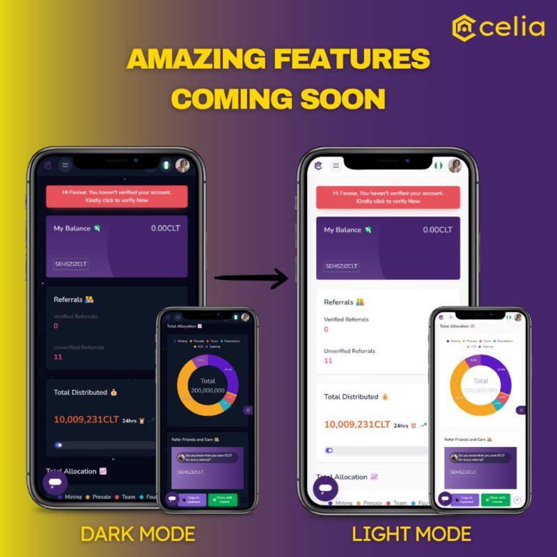 Celia mining app referral code IC5S1ZCLT Join with bonus