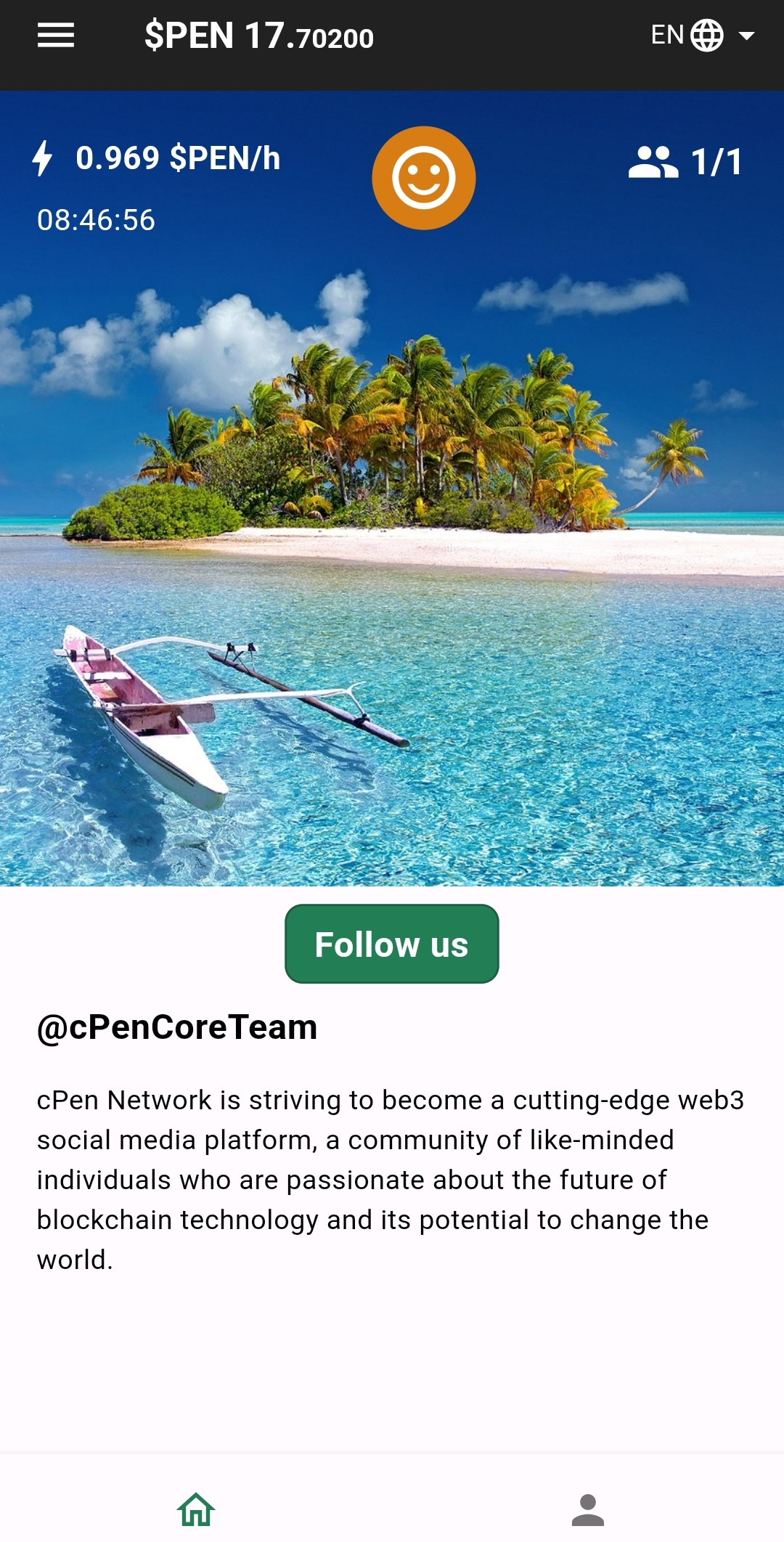 cPen Network’s Mobile Mining App referral code Happycrypto